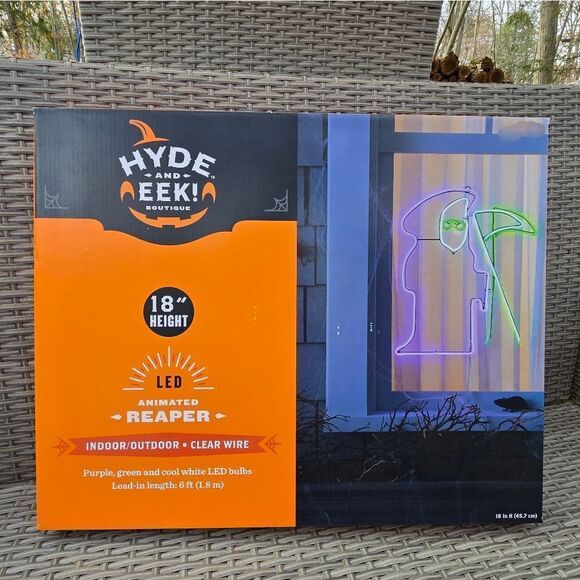 Hyde & EEK! LED Neon Animated Grim Reaper Halloween Light Wall Decor Sign Target